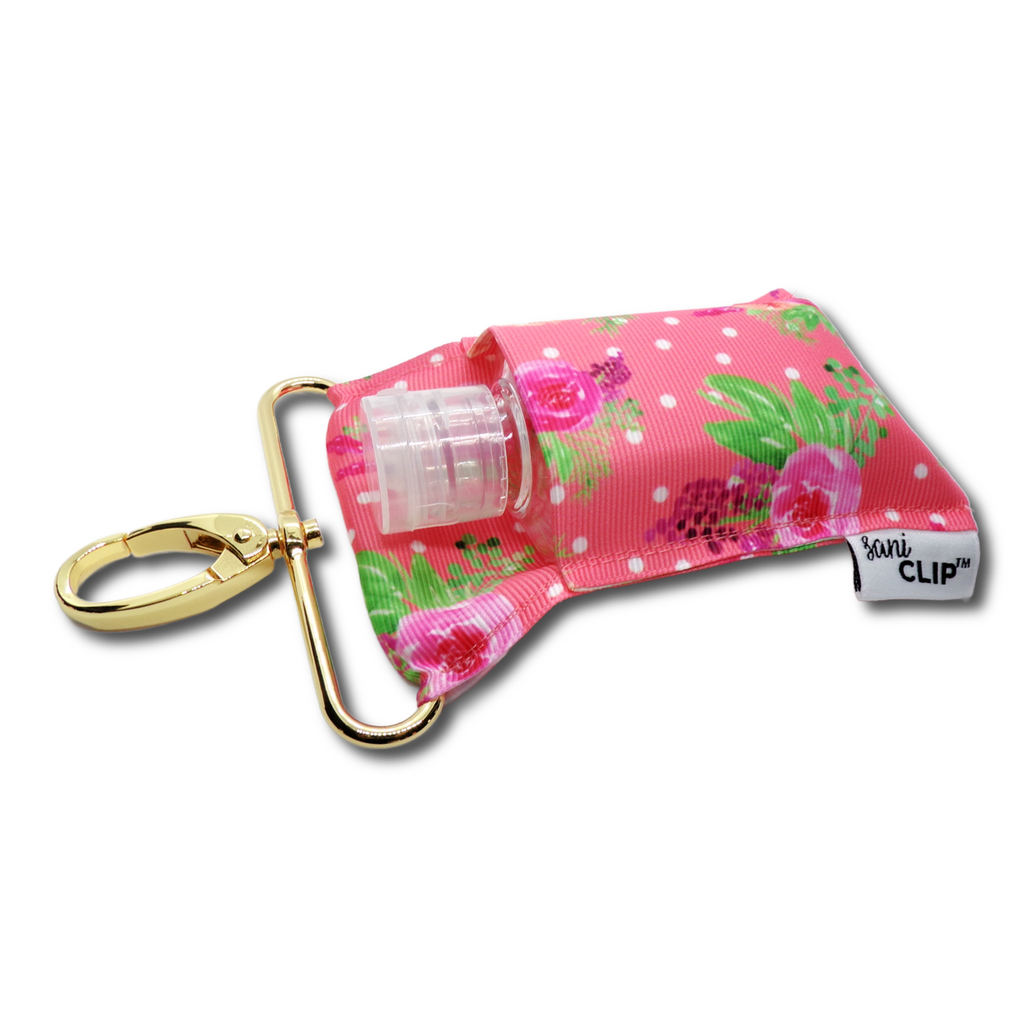 Coral Floral SaniClip Hand Sanitizer Holder - made to order