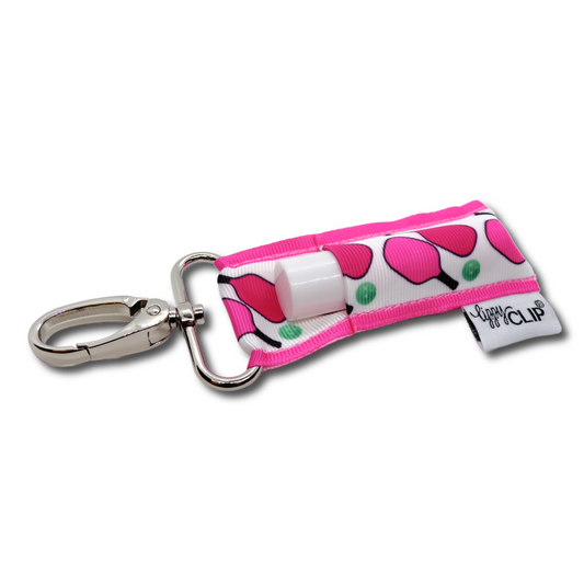 Pickleball on Pink LippyClip® Lip Balm Holder