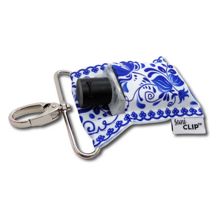 Blue Chinoiserie SaniClip Hand Sanitizer Holder