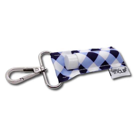 Blue and White Plaid LippyClip® - Economy Hardware + No Packaging