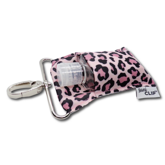 Blush Leopard SaniClip Hand Sanitizer Holder - No Packaging