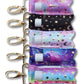 Five LippyClips with gold stars and moons stacked vertically on a white background