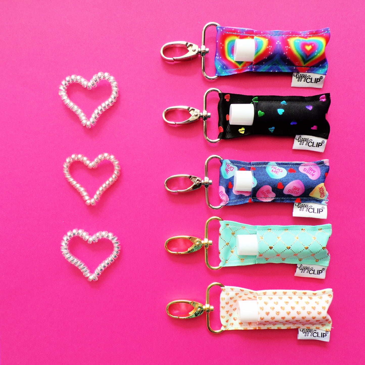 Black Rainbow Hearts LippyClip®