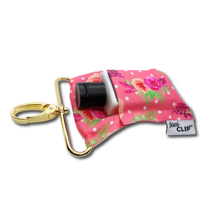 Coral Floral SaniClip Hand Sanitizer Holder - made to order