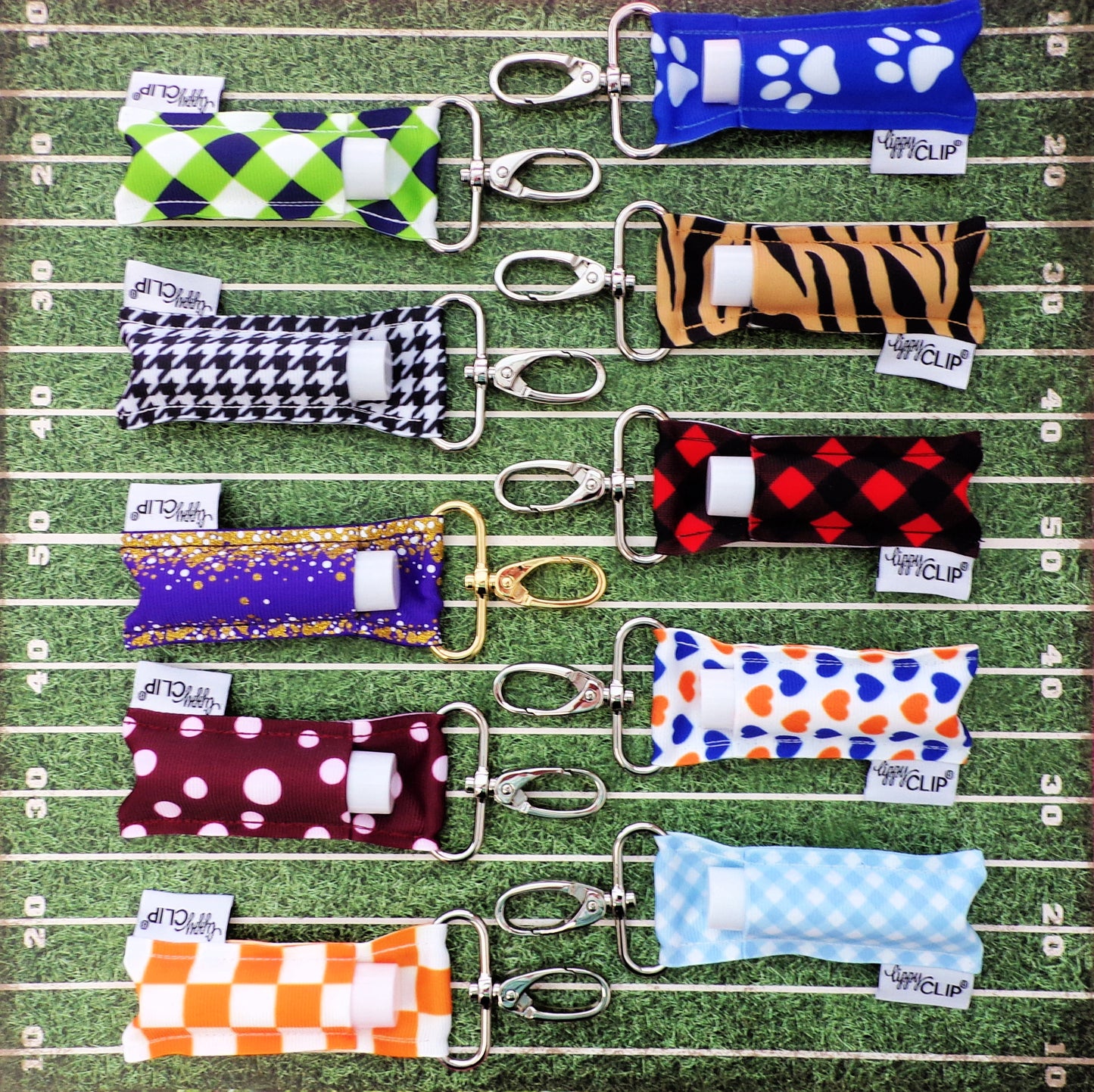 Maroon and White Dots LippyClip® Lip Balm Holder