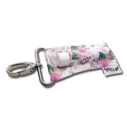 Feminine Floral LippyClip KISS for larger lip balms, essential oil rollers, etc.