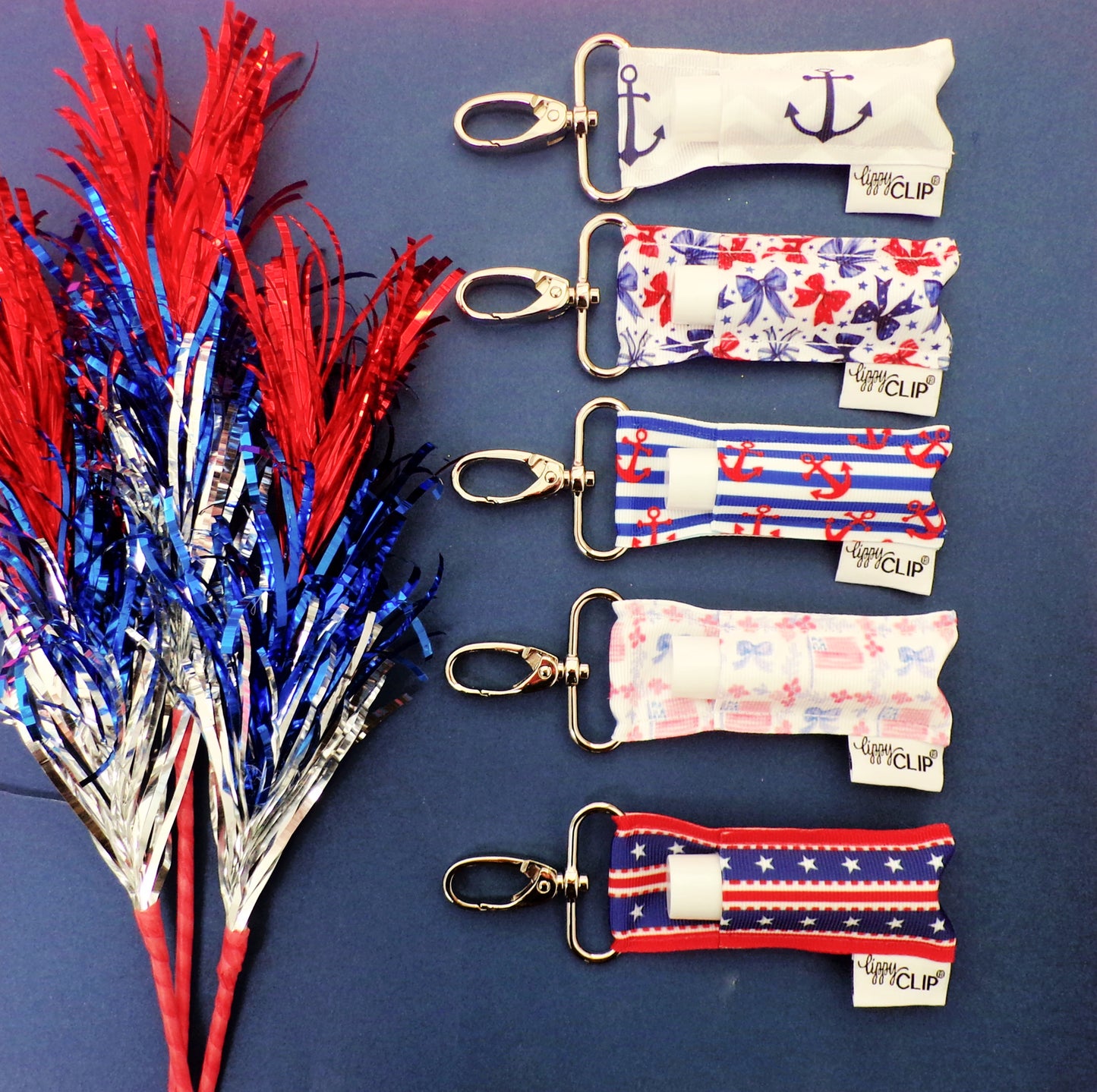 Navy Anchors LippyClip® Lip Balm Holder