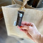 Gold Dots on Navy LippyClip® Lip Balm Holder