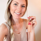 Gold Dots on Peach LippyClip® Lip Balm Holder