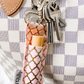 Gold Quatrefoil on Light Pink LippyClip® Lip Balm Holder
