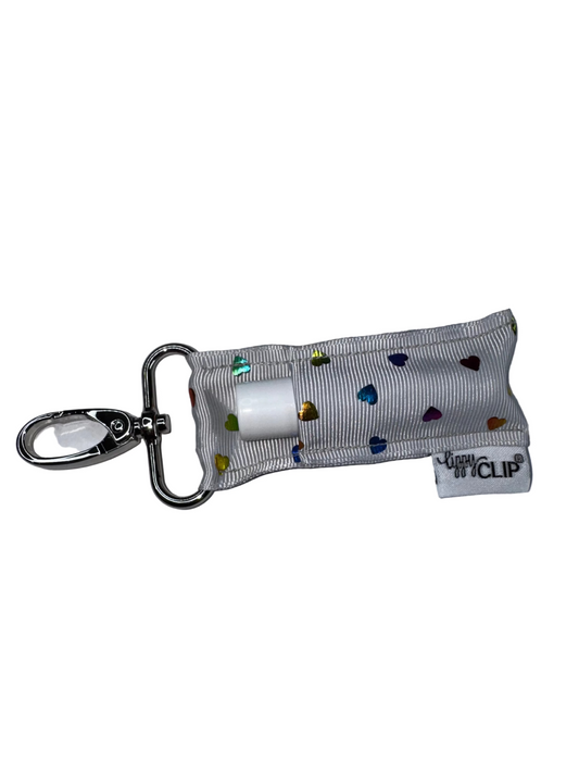 Grey Rainbow Hearts LippyClip®