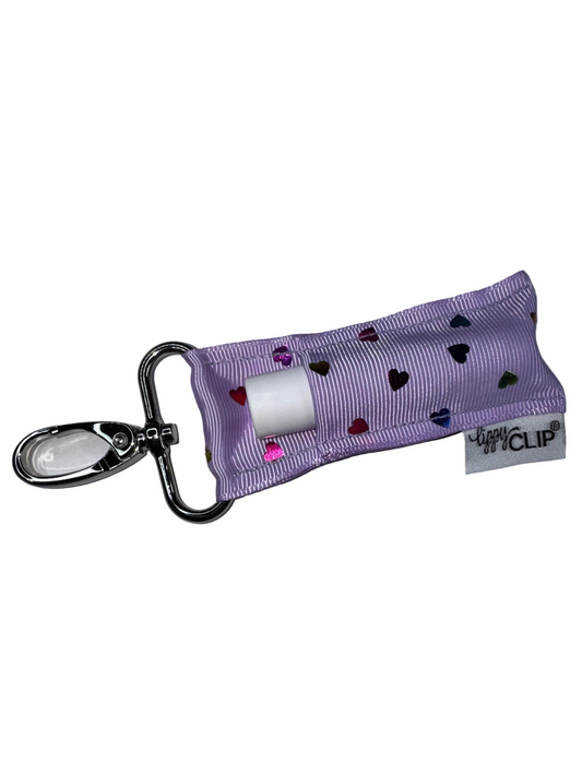 Lavender Rainbow Hearts LippyClip®