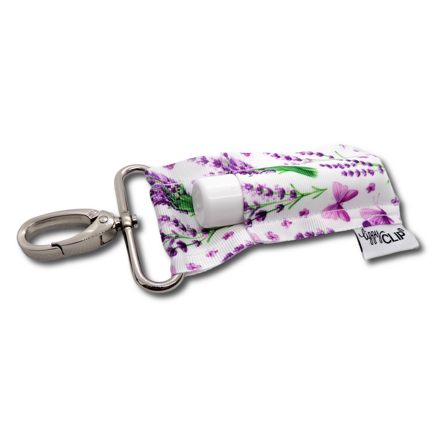 Lavender Floral LippyClip KISS for larger lip balms, essential oil rollers, etc.