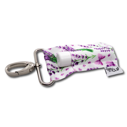 Lavender Floral LippyClip KISS for larger lip balms, essential oil rollers, etc.