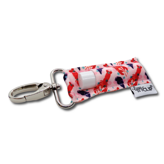 Lobsters on Pink LippyClip® Lip Balm Holder