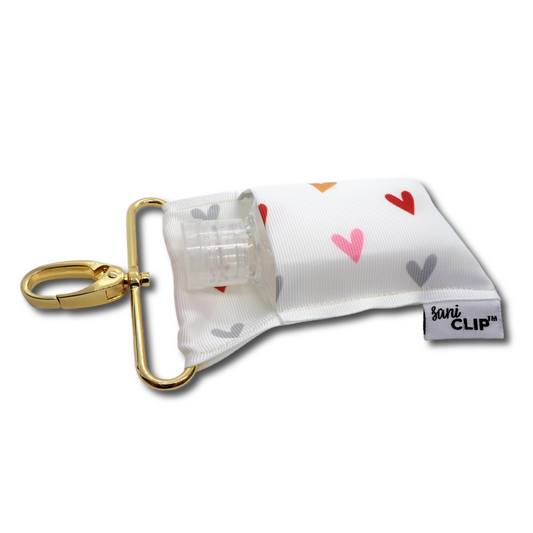 Muted Hearts SaniClip Hand Sanitizer Holder - made to order