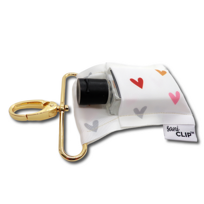 Muted Hearts SaniClip Hand Sanitizer Holder - made to order