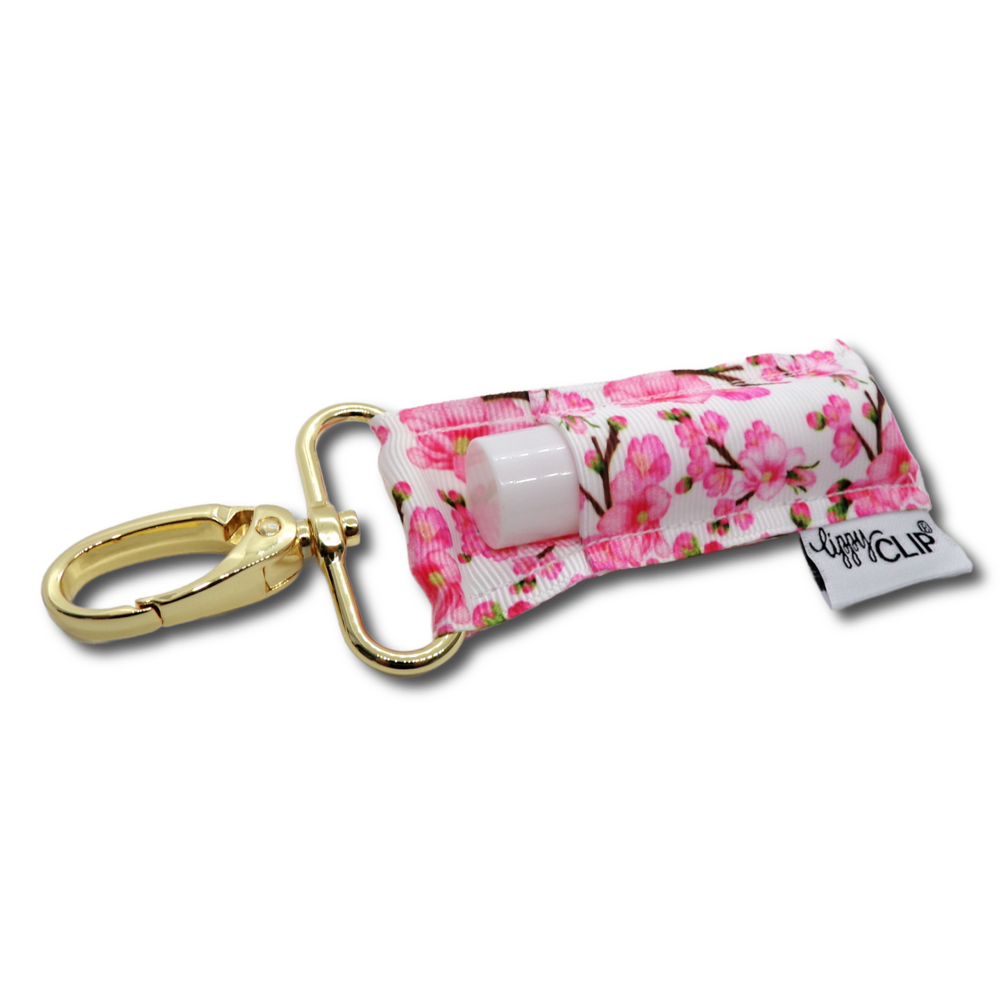 Pink Cherry Blossoms LippyClip® Lip Balm Holder