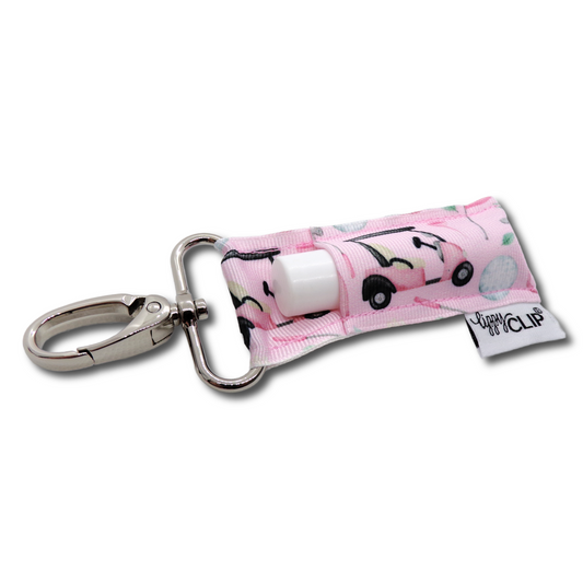 Pink Golf Cart LippyClip® Lip Balm Holder