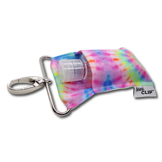Pastel Tie Dye SaniClip Hand Sanitizer Holder - No Packaging