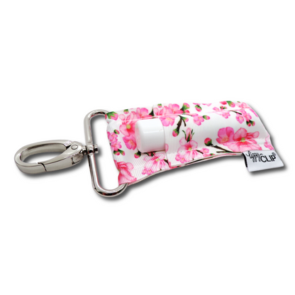 Pink Cherry Blossoms LippyClip KISS for larger lip balms, essential oil rollers, etc.