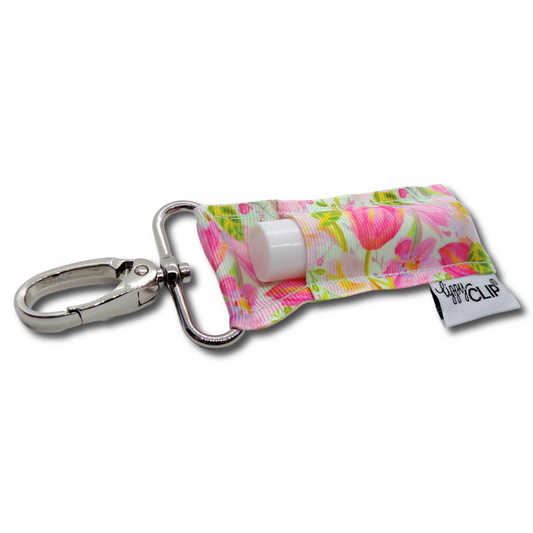 Pink Tulips LippyClip® Lip Balm Holder