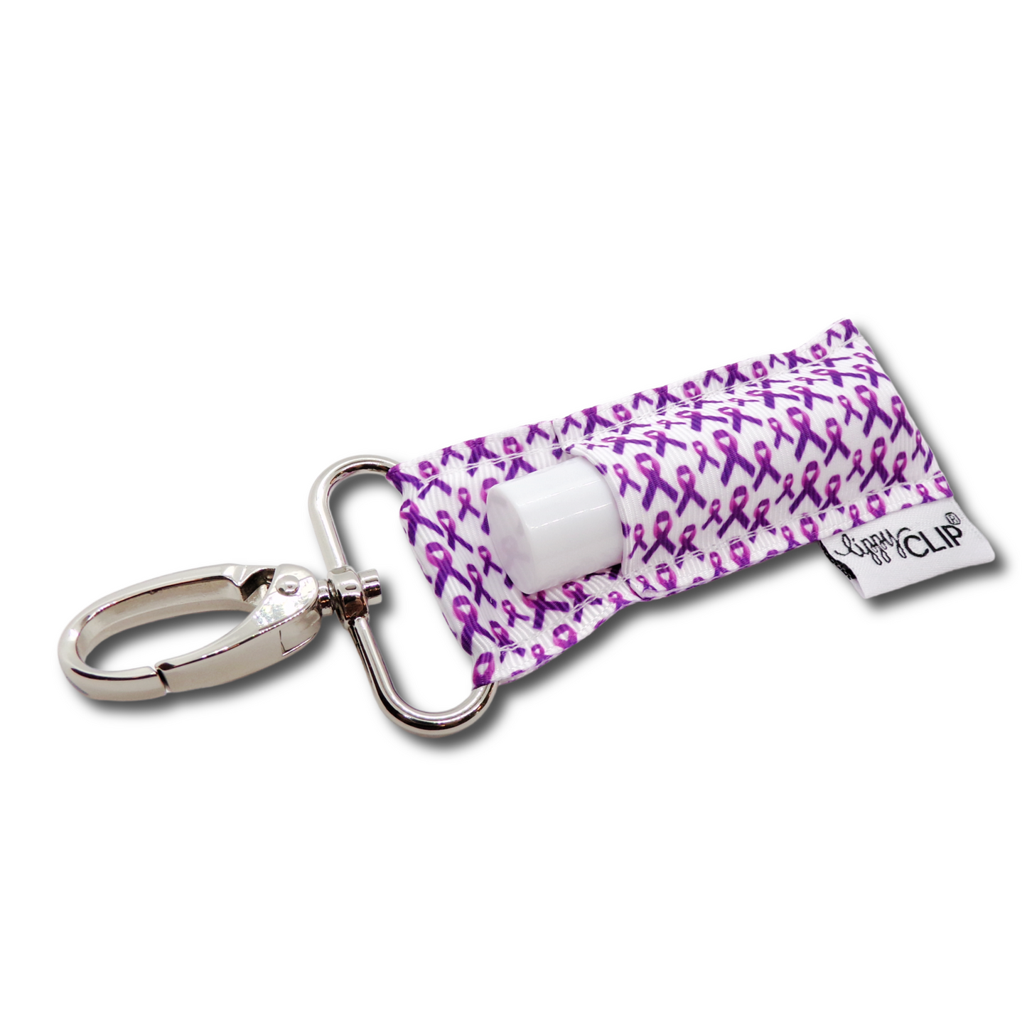 Purple Ribbon Awareness LippyClip® Lip Balm Holder