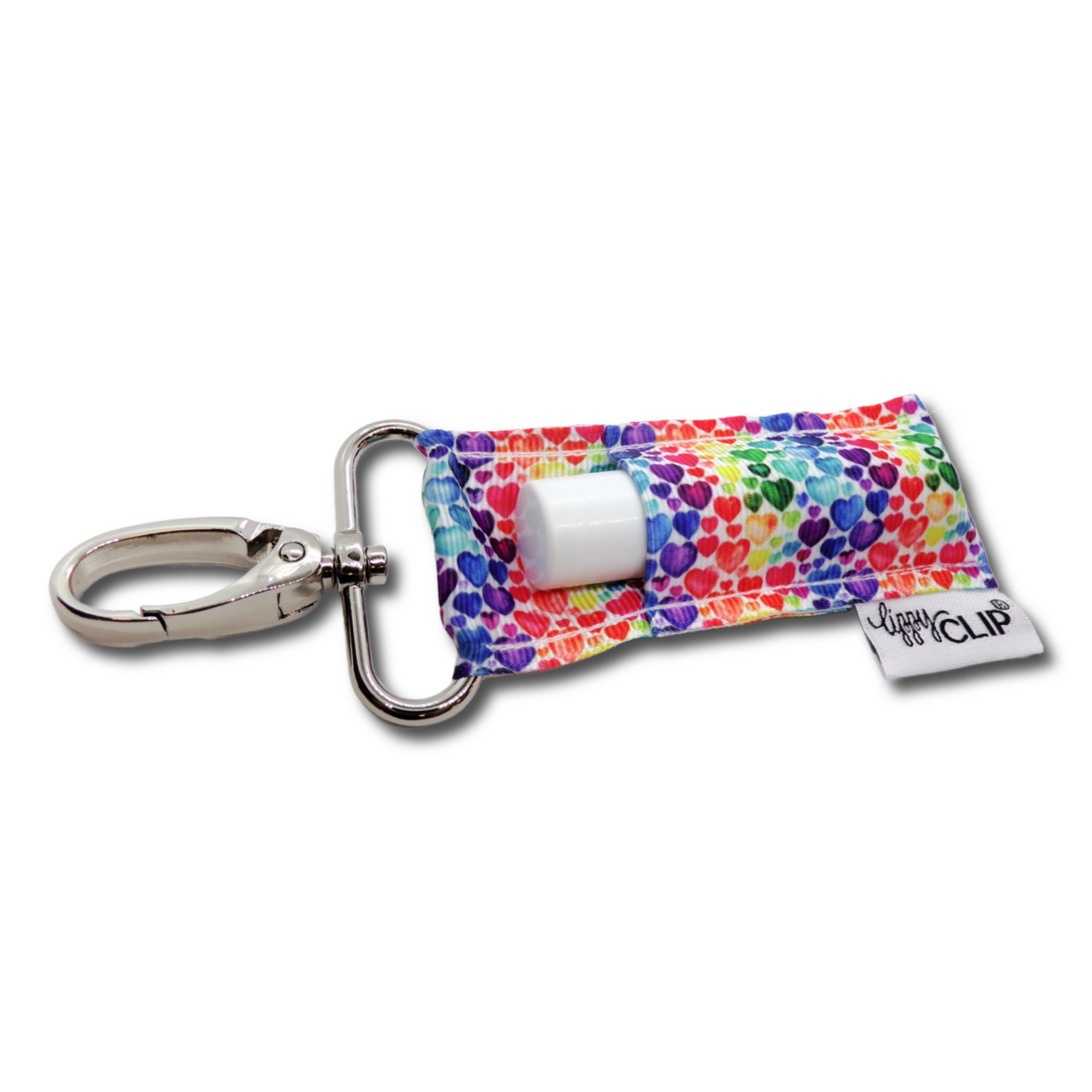 Rainbow Hearts LippyClip® Lip Balm Holder