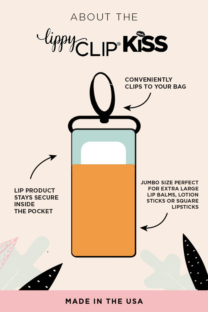 Cow Print LippyClip KISS for larger lip balms, essential oil rollers, etc.