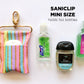 The Mini SaniClip which holds 1 oz hand sanitizer bottles including BBW’s PocketBac.  It measures 3” x 5.5”.