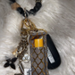 Gold Quatrefoil on Charcoal LippyClip® Lip Balm Holder