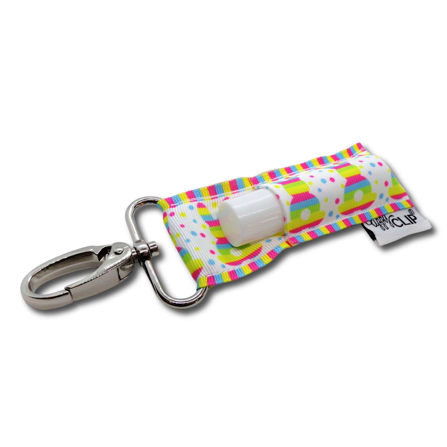 Rainbow Stripe Bunnies LippyClip® Lip Balm Holder